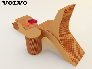 Illustration for article titled Sustainable Cardboard Chair Design Inspired By Volvo C30 Taillight